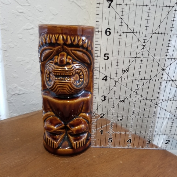 Orchids of Hawaii Vintage Brown Tiki Cocktail Mug - Picture 7 of 8